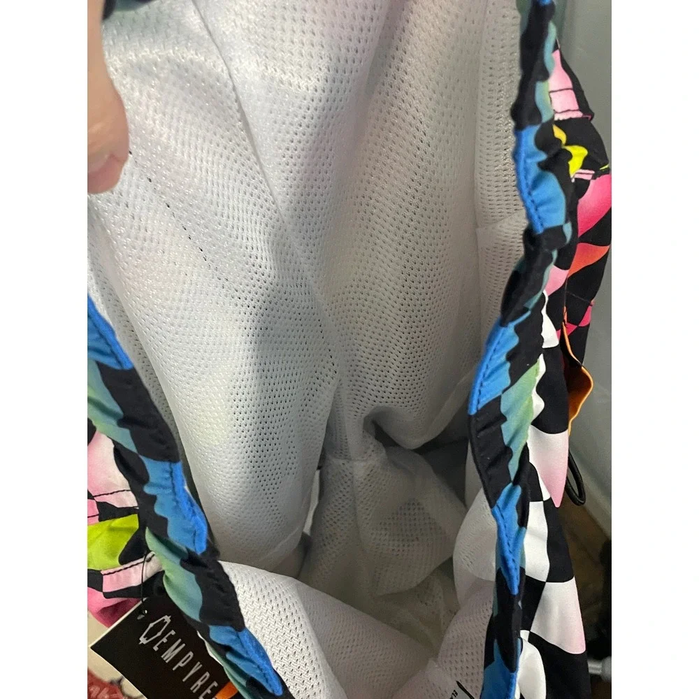 NWT EMPYRE Rainbow Checkerboard Swim Trunks Men's Size Medium‎